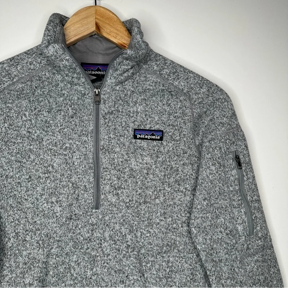 Patagonia Women's Better Sweater 1/4-Zip Fleece Pullover Light Gray Small